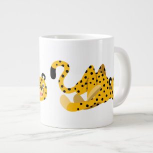 Cute Dashing Cartoon Cheetah Jumbo Mok