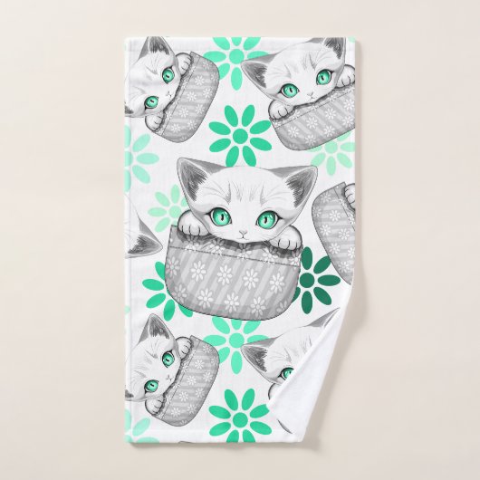 Cute de chat et pointe joueuse à partir d'une poch (Serviette à main)
