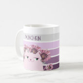 Cute de chat rétro florale Mug (Devant gauche)