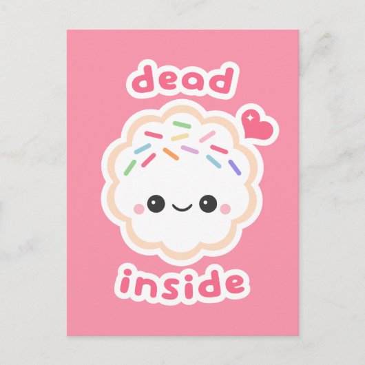 Cute Dead Inside Cookie Briefkaart (Voorkant)