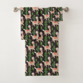 Cute Decorated Llamas Pattern Bad Handdoek (Insitu)