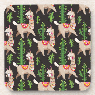 Cute Decorated Llamas Pattern Bier Onderzetter