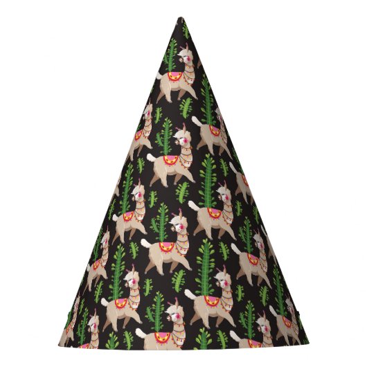 Cute Decorated Llamas Pattern Feesthoedjes (Voorkant)