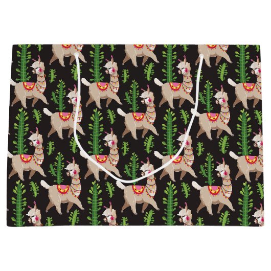 Cute Decorated Llamas Pattern Groot Cadeauzakje (Voorkant)