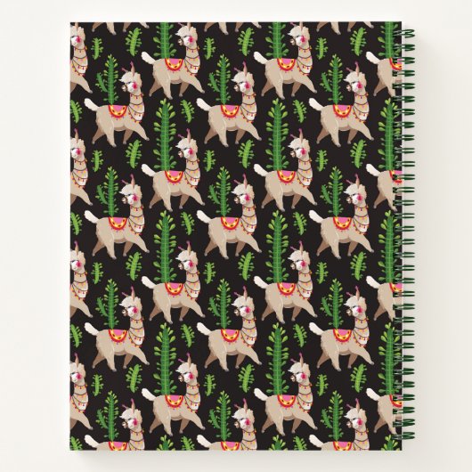 Cute Decorated Llamas Pattern Notitieboek (Achterkant)