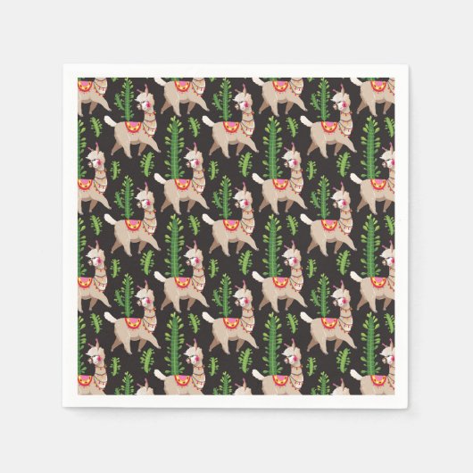 Cute Decorated Llamas Pattern Servet (Voorkant)
