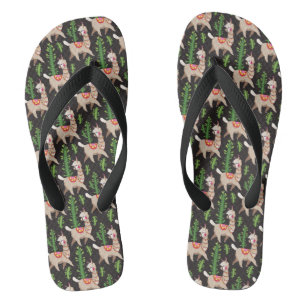 Cute Decorated Llamas Pattern Teenslippers