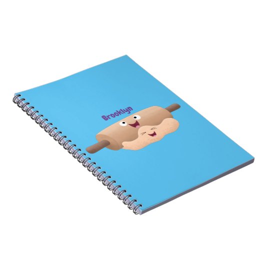 Cute deegroller en deeg pastgebak cartoon notitieboek (Rechterzijde)