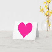 Cute Deep Pink Heart Kaart (Gele Bloem)