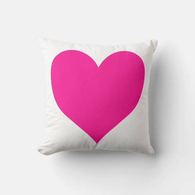 Cute Deep Pink Heart Kussen (Voorkant)
