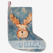 Cute Deer Baby's Eerste Kerstmis Kleine Kerstsok (Voorkant)