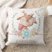 Cute Deer Bloem Reversibel Kussen (Deken)