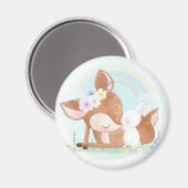 Cute Deer en Bunny Magneet (Voorkant / Achterkant)