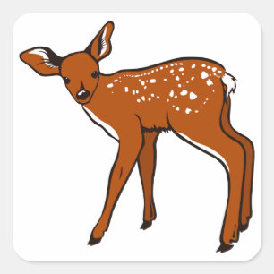 Cute Deer Fawn Vierkante Sticker