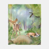 Cute Deer Fleece Blanket Deken (Voorkant)