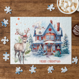 Cute Deer Gingerbread Accueil Puzzle de Noël