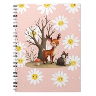 Cute Deer & Hedgehog Spiraal Foto Notitieboek