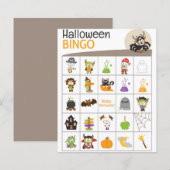 Cute Deer in Spider outfit Halloween BINGO Board! (Voorkant / Achterkant)