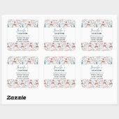 Cute Deer in Whimsical Forest Pattern Business Vierkante Sticker (Vel)