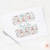Cute Deer in Whimsical Forest Pattern Dank u Vierkante Sticker (Envelop)