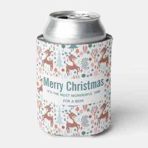 Cute Deer in Whimsical Forest Pattern Kerstmis Blikjeskoeler
