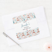 Cute Deer in Whimsical Forest Pattern Kitchen Vierkante Sticker (Envelop)