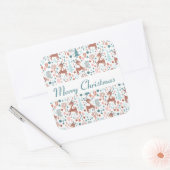 Cute Deer in Whimsical Forest Pattern Vierkante Sticker (Envelop)