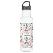 Cute Deer in Whimsical Forest Pattern Waterfles (Voorkant)