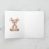 Cute Deer Kerstmis Kaart (Binnen)