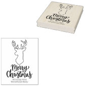 Cute Deer Merry kerst Rubberstempel (Gestempeld)