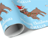 Cute Deer met Santa Hat Kinder Cadeaupapier (Rol Hoek)