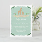 Cute Deer Neutral Baby shower Kaart (Staand voorkant)