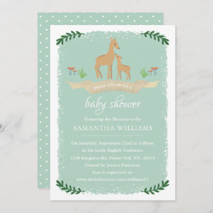 Cute Deer Neutral Baby shower Kaart