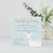 Cute Deer | Pale Blue Christmas Party Invitation (Debout devant)