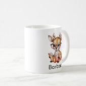 Cute Deer Reading a Book Custom Koffiemok (Voorkant rechts)