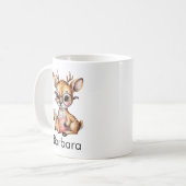 Cute Deer Reading a Book Custom Koffiemok (Voorkant links)