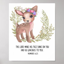Cute Deer Wall Art, Bijbelverse Poster
