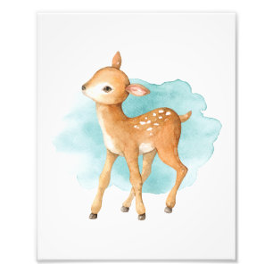 Cute Deer Woodland Baby shower Animal Birthday Foto Afdruk