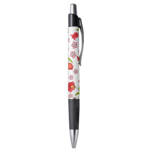 Cute Delicate red bloemen patroon Pen (Achterkant (Verticaal))