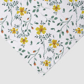 Cute Delicate Yellow Spring Flowers Pattern Tissuepapier (Detail)