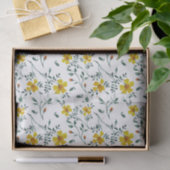 Cute Delicate Yellow Spring Flowers Pattern Tissuepapier (Geschenk)