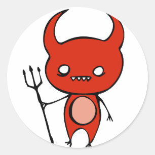 Cute Demon Ronde Sticker