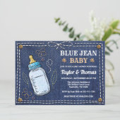 Cute Denim Blue Jean Baby shower Invitation (Debout devant)