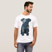 Cute Denim Patchwork Art Dog T-Shirt (Devant entier)