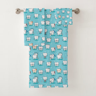 Cute Dental Pattern Bad Handdoek