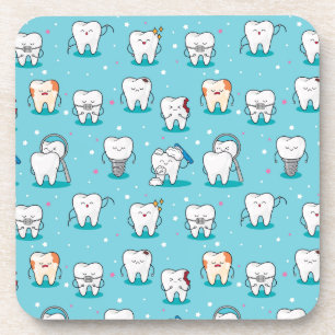 Cute Dental Pattern Bier Onderzetter