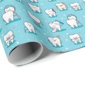 Cute Dental Pattern Cadeaupapier (Rol Hoek)