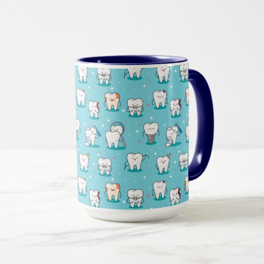 Cute Dental Pattern Mok (Voorkant rechts)