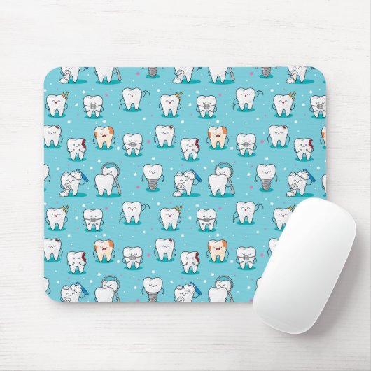 Cute Dental Pattern Muismat (Met muis)