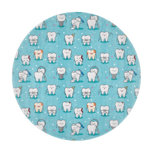 Cute Dental Pattern Snijplank (Voorkant)